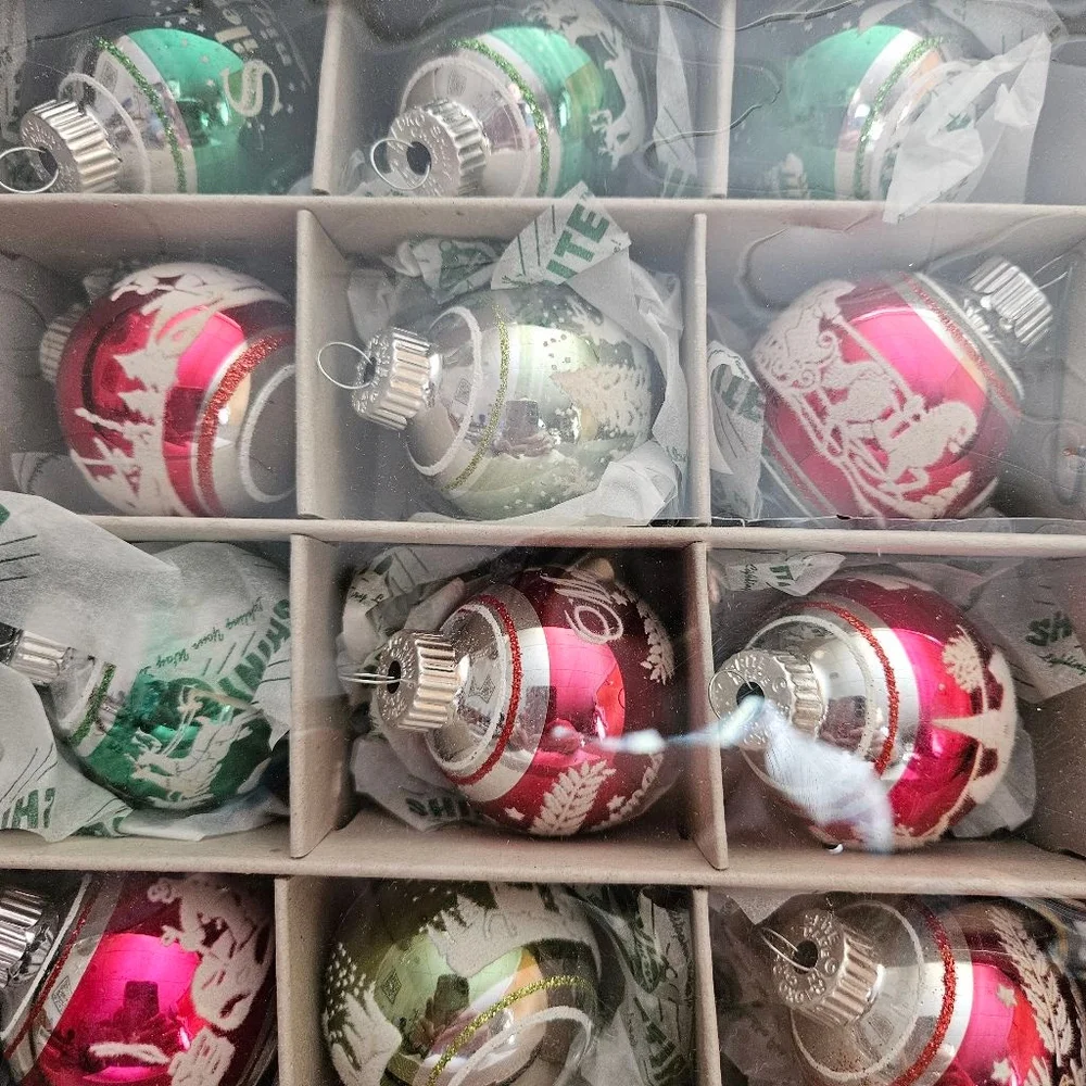 Christopher Radko Shiny Brite Felted Christmas Ornaments